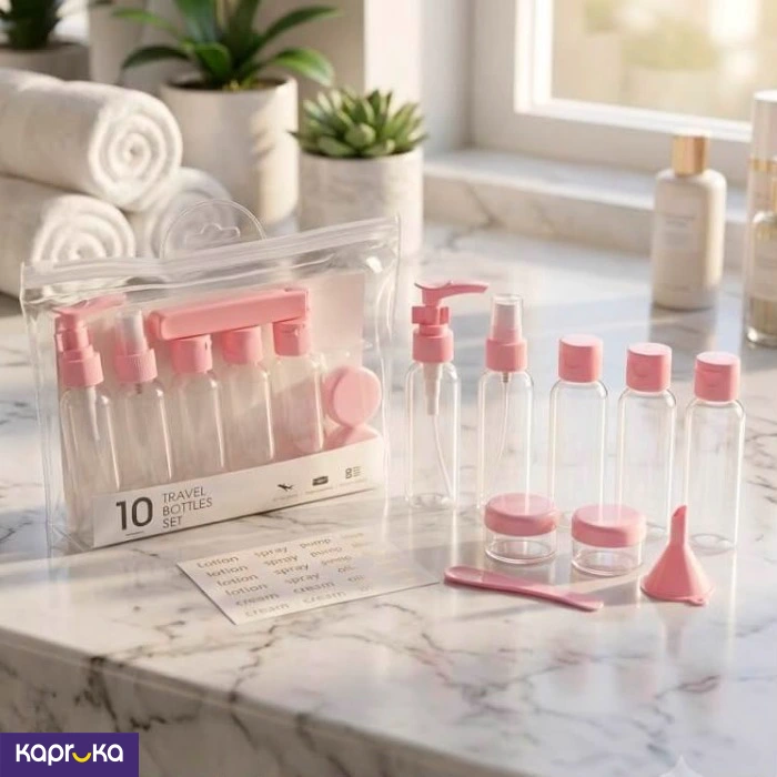 10pcs Portable Travel Bottles Set And Mini Comb Clip