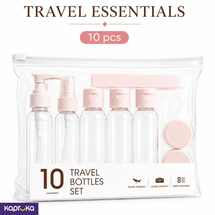 10pcs Portable Travel Bottles Set And Mini Comb Clip