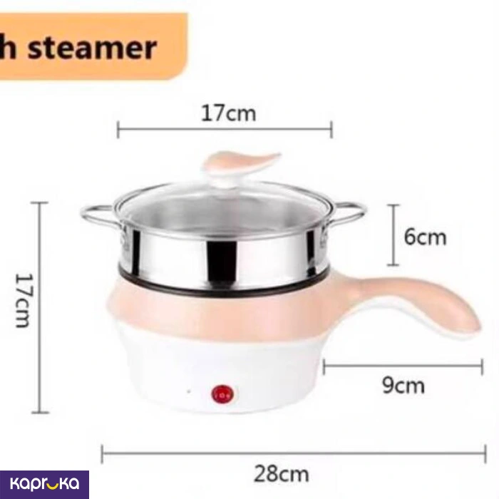 Electric Double Switch Multi Cooking Nonstick Hot Pot With Steamer