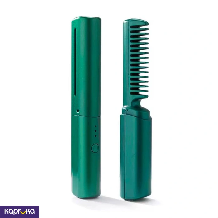 Mini 3 In 1 Electric Hair Straighteners Hot Comb Brush Green