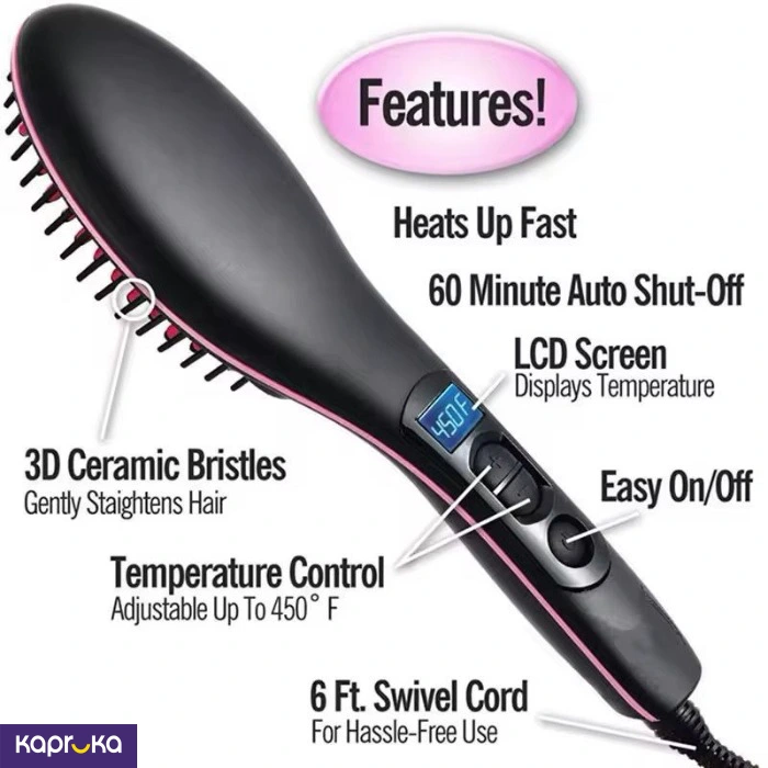 Hair Styling Adjustable Temperature Heating Comb Straightener
