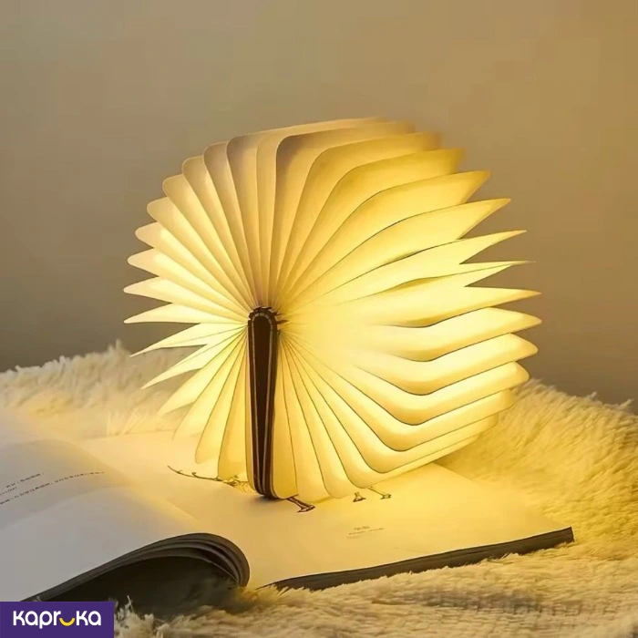 Rechargeable 3d Folding Creative Wooden Book Magnetic Night Lamp