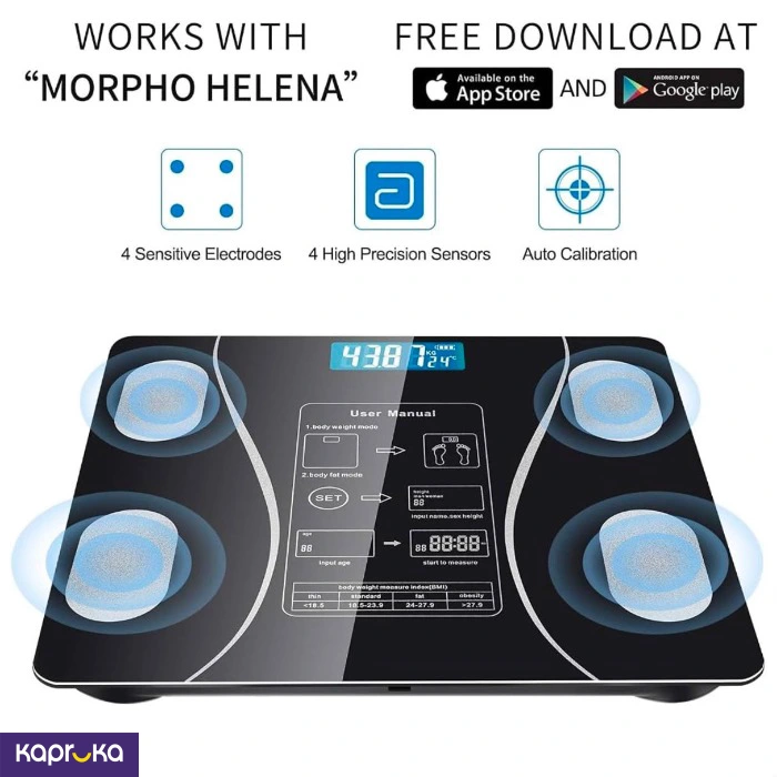 Smart Digital Weight 14 Measurements Scale With Bluetooth App Control