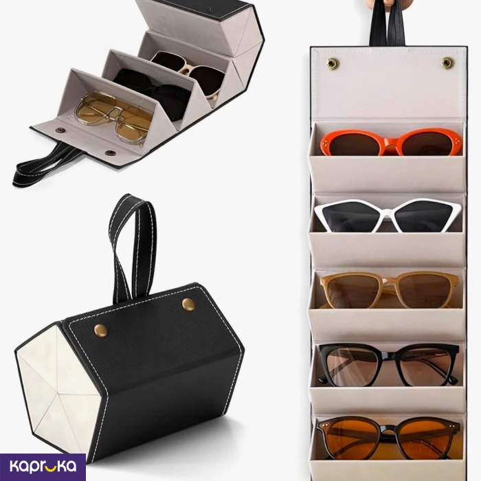 Sunglasses Organizer Foldable Travel Storage Case Black