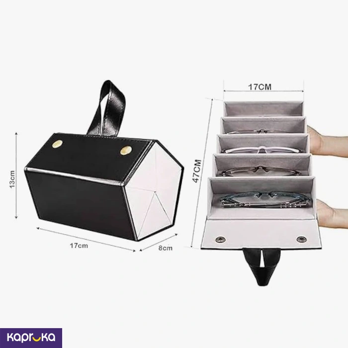 Sunglasses Organizer Foldable Travel Storage Case Black