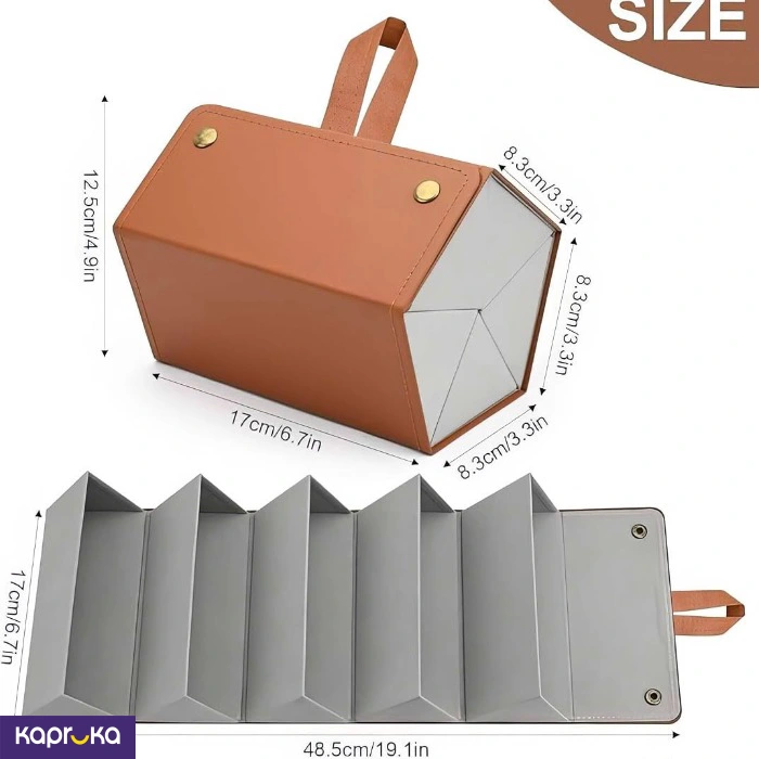 Sunglasses Organizer Foldable Travel Storage Case Pouch Brown