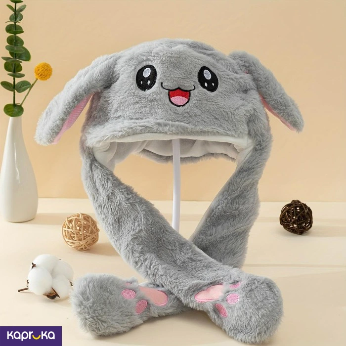 Kawaii Cartoon Animal Cosplay Ear Popping Bunny Hat Grey