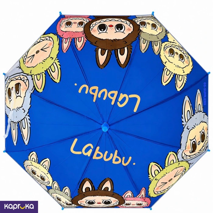 Labubu Kids Children Rain And Sunscreen Umbrella Blue