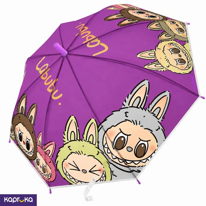 Labubu Kids Children Rain And Sunscreen Umbrella Purple