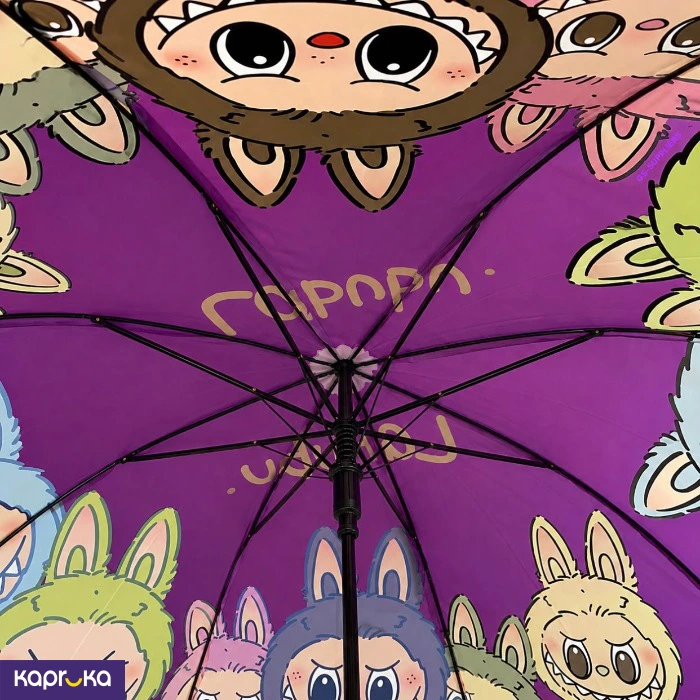 Labubu Kids Children Rain And Sunscreen Umbrella Purple