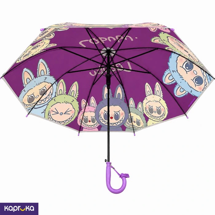 Labubu Kids Children Rain And Sunscreen Umbrella Purple