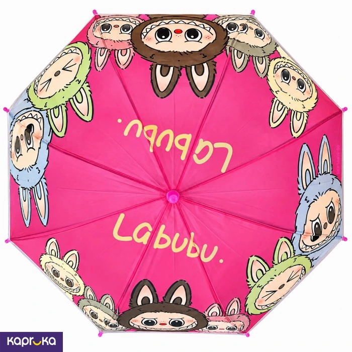Labubu Kids Children Rain And Sunscreen Umbrella Pink
