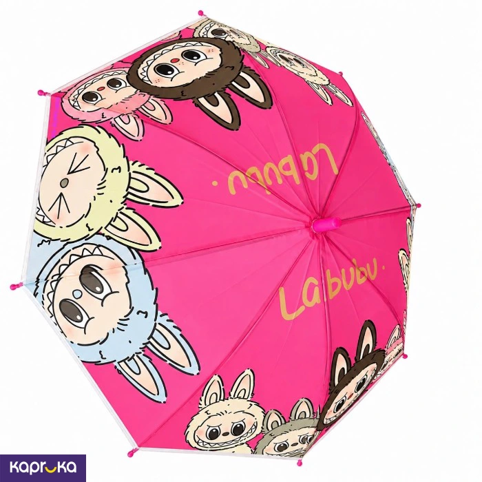 Labubu Kids Children Rain And Sunscreen Umbrella Pink