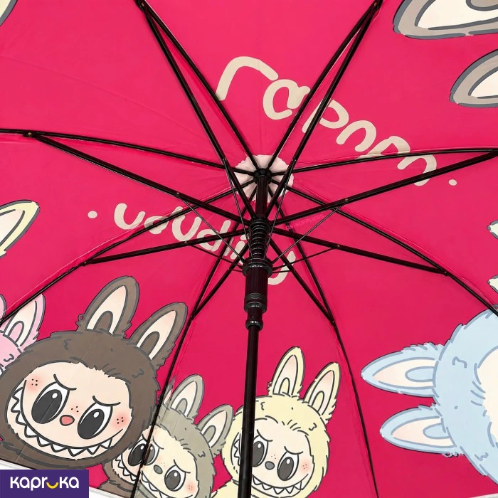 Labubu Kids Children Rain And Sunscreen Umbrella Pink