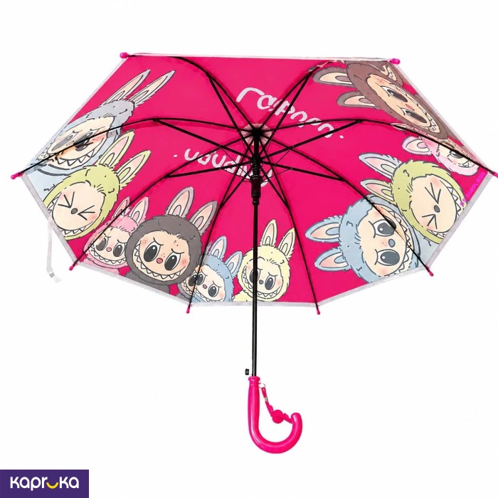 Labubu Kids Children Rain And Sunscreen Umbrella Pink