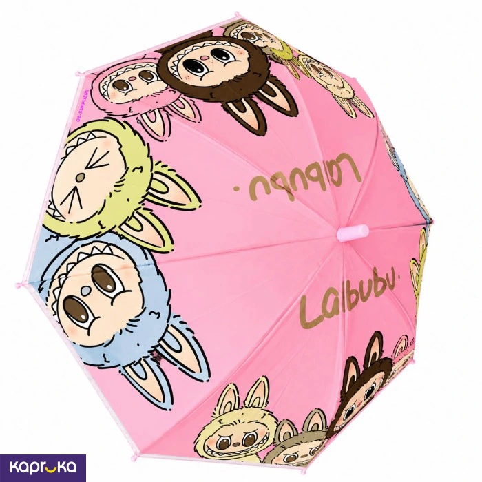 Labubu Kids Children Rain And Sunscreen Umbrella Light Pink
