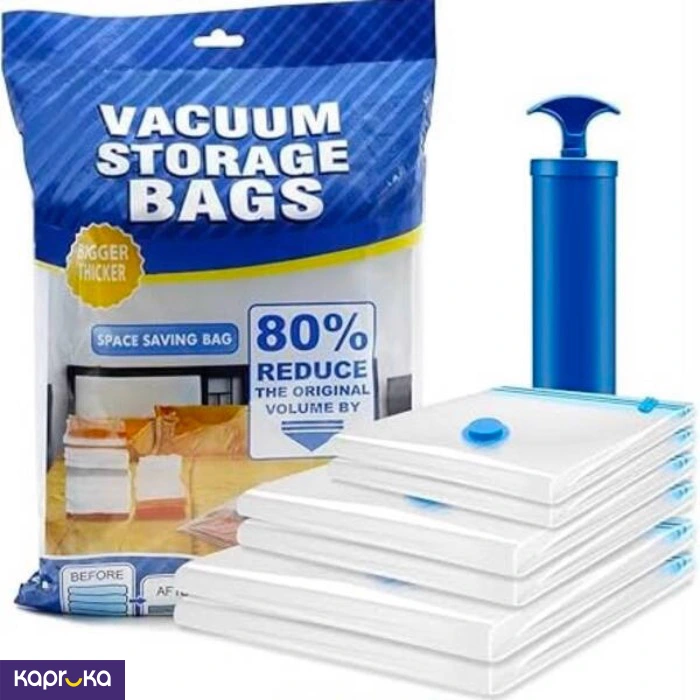 Space Saving Reusable Vacuum Storage Bags Pack With Hand Pump