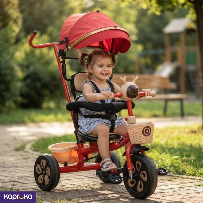 Baby Stroller Tricycle And Adjustable Push Handle With Music And Lights