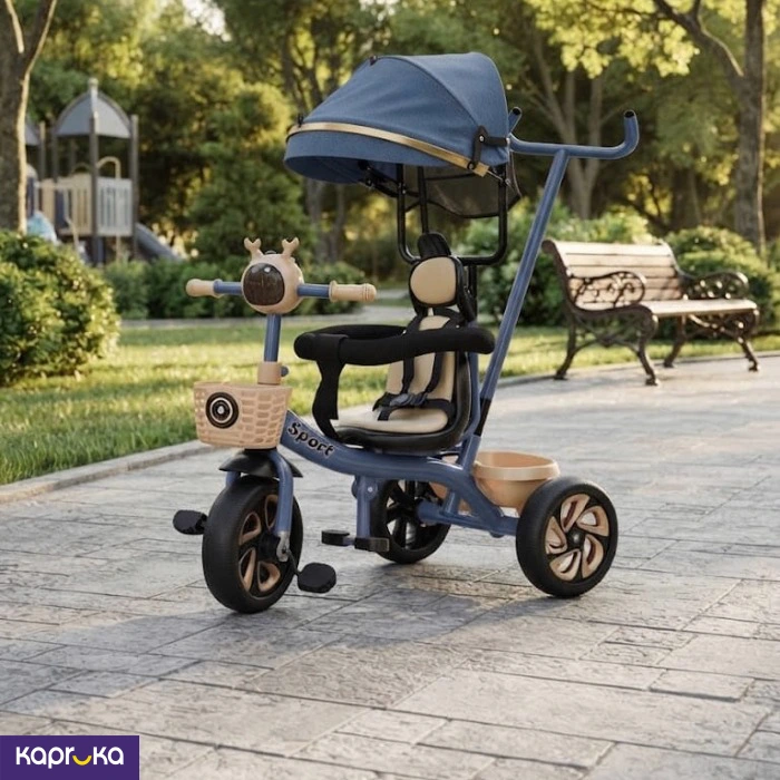 Baby Stroller Tricycle And Adjustable Push Handle With Music And Lights