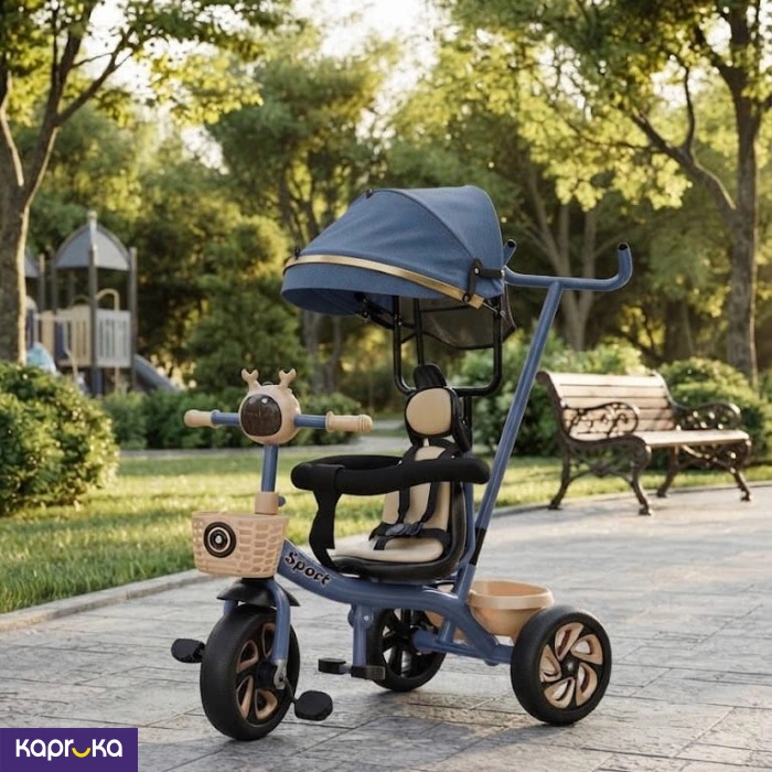 Baby Stroller Tricycle And Adjustable Push Handle With Music And Lights