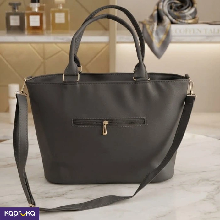 Elegant Charcoal Gray Handbag With Coin Purse