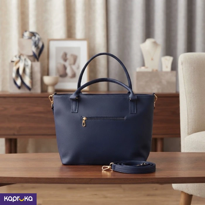 Elegant Quilted Handbag With Coin Purse Navy Blue