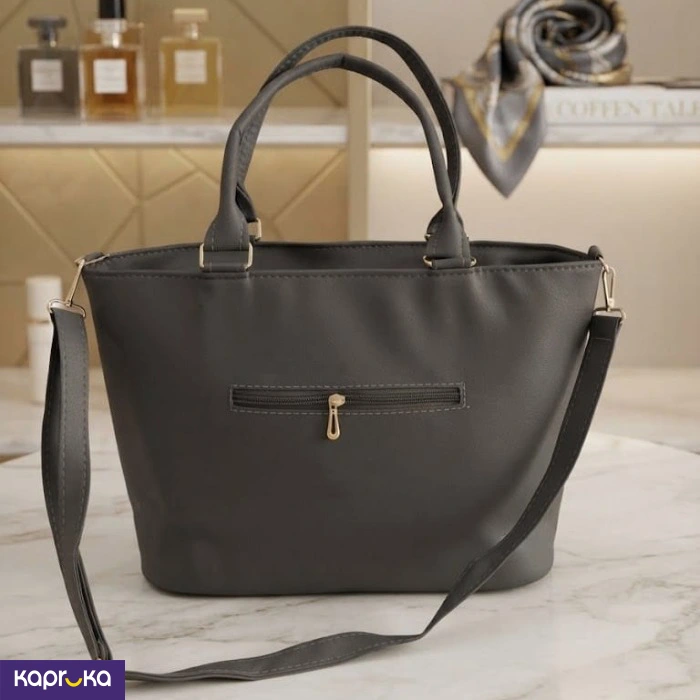 Elegant Quilted Handbag With Coin Purse Gray