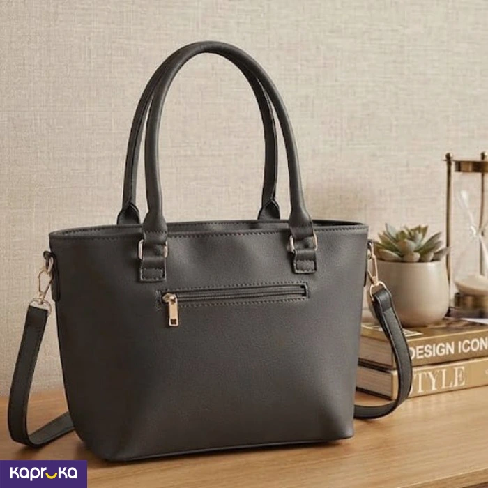 Elegant Gray Shoulder Handbag