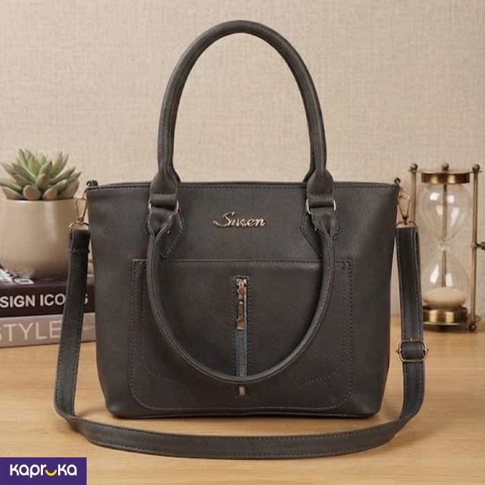 Elegant Gray Shoulder Handbag