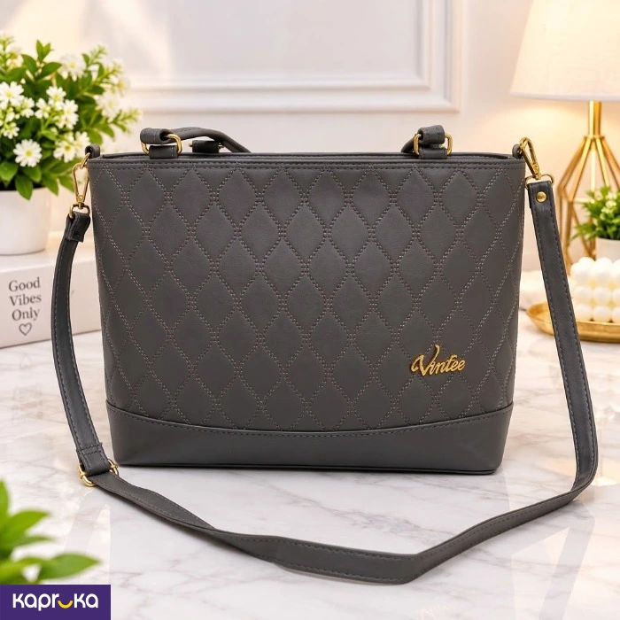 Elegant Quilted Handbag Gray