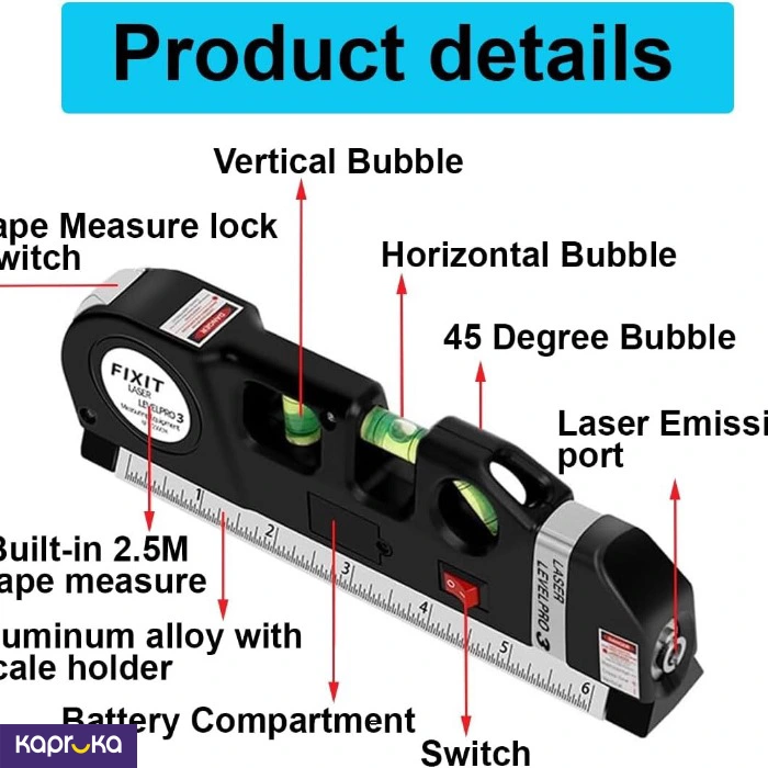 Laser Spirit Level With Measuring Tape