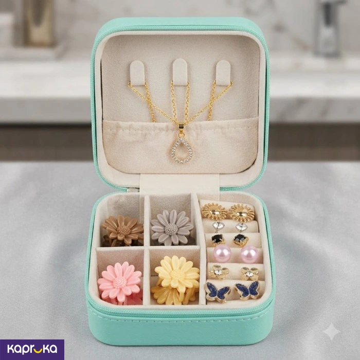 Compact Mint Green Travel Jewelry