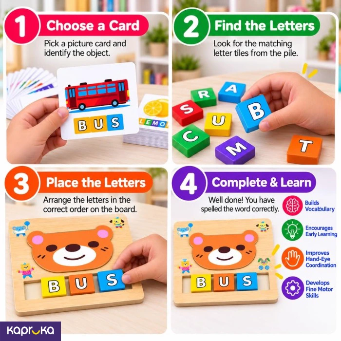 Wooden Spelling Game For Kids