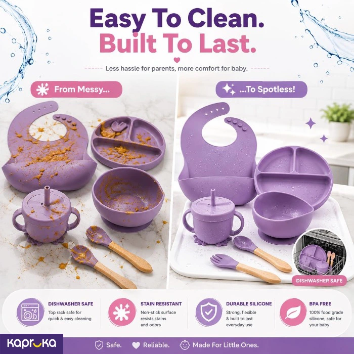 Baby 8pcs Silicone Feeding Set