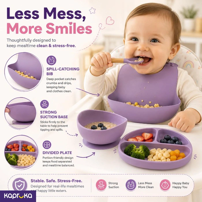 Baby 8pcs Silicone Feeding Set