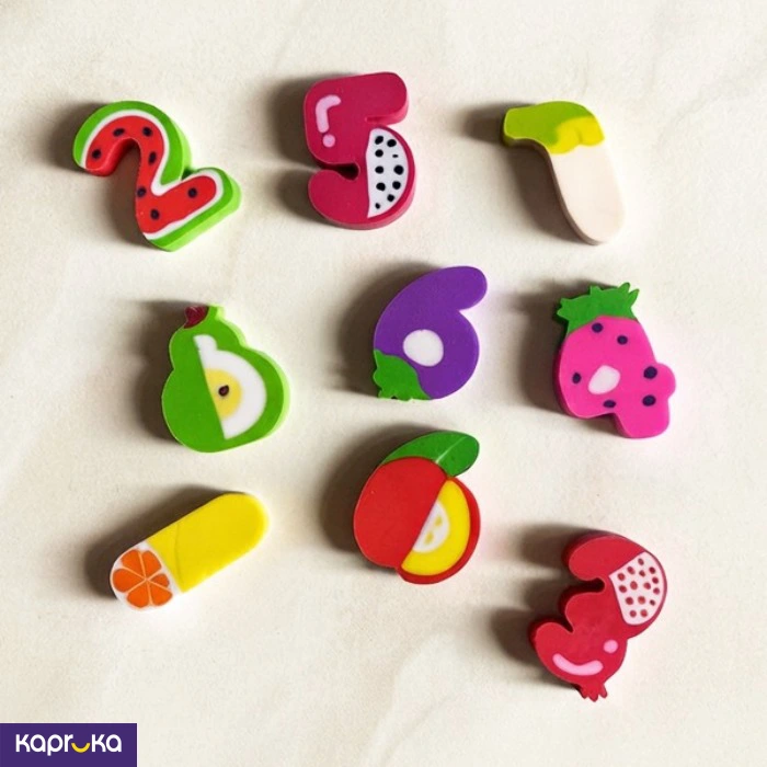 Fruit Number Eraser Set