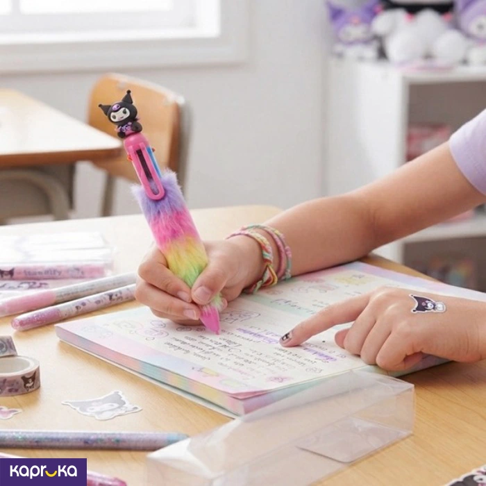 Fluffy Black Multi Funtion Pen