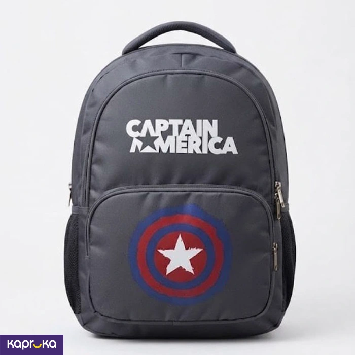 Kids School Backpack Captain America Dark Grey