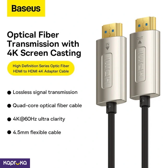 Baseus 15m 4k High Definition Series Optic Fiber Hdmi To Hdmi Adapter Cable Black Wkgq050201 1 Year