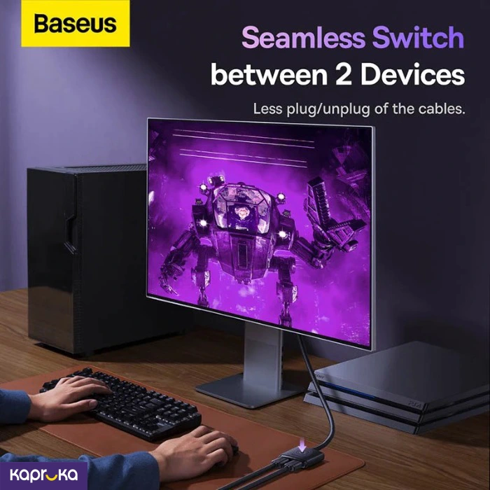 Baseus Airjoy Series 2 In 1 Bidirectional Hdmi Switch 1m Hdmi Cable Cluster Black 1 Year Warranty