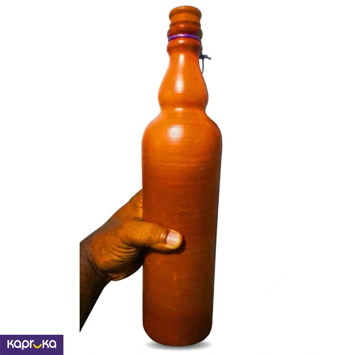 1l Natural Clay Water Bottle With Kirala Aba