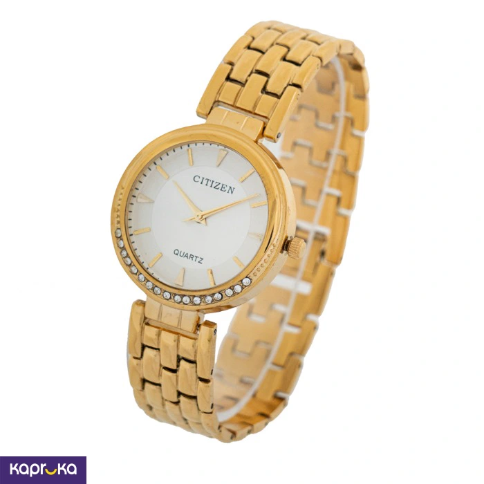 Citizen Gold Ladies Watch With White Dial And Stones