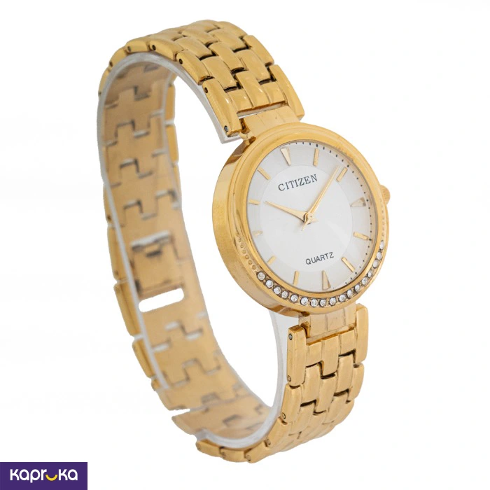 Citizen Gold Ladies Watch With White Dial And Stones