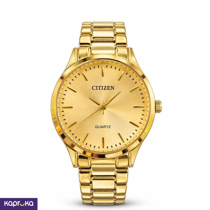 Citizen Gold Tone Gold Dial Analog Quartz Watch For Men