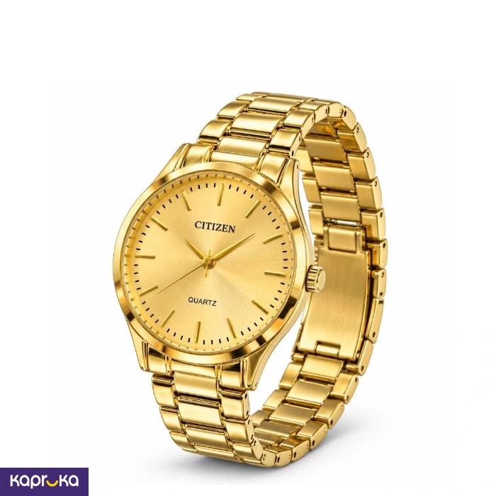 Citizen Gold Tone Gold Dial Analog Quartz Watch For Men