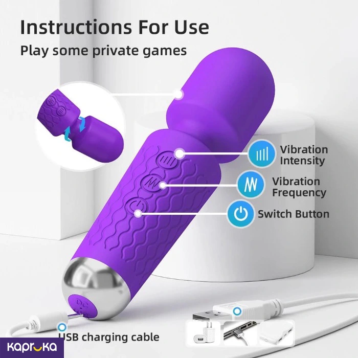 Mini Wand Vibrator With 50ml Lubricant And Female Orgasmic Gel