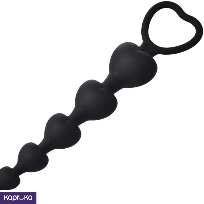Long Beads Black Color Anal Plug With Lubricant Sachets Two Packets