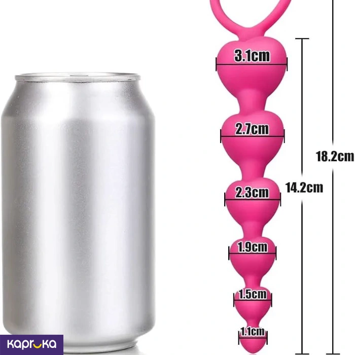 Long Beads Pink Color Anal Plug With Lubricant Sachets Two Packets