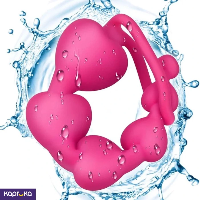Long Beads Pink Color Anal Plug With Lubricant Sachets Two Packets