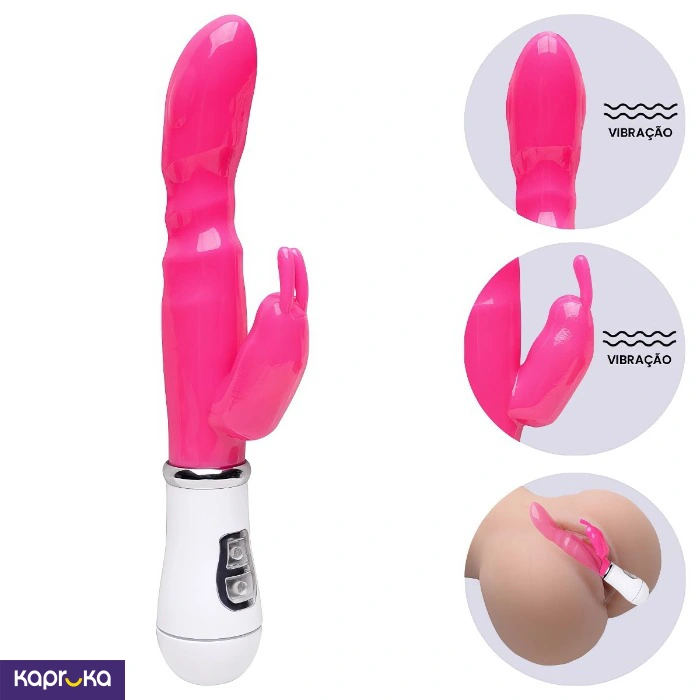 Rabbit Pink Dildo Vibrator With 25ml Personal Lubricant Gel Sex Toy Combo Set